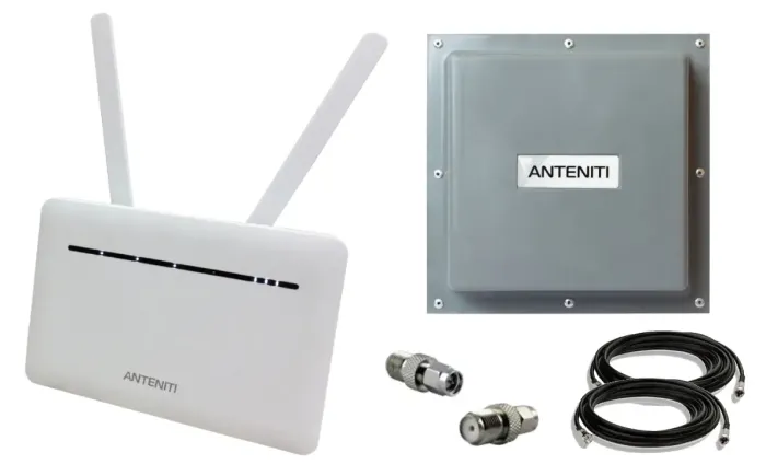 4G інтернет комплект ANTENITI B535 з АКБ + панельна 4G антена MIMO 2x15 Дб
