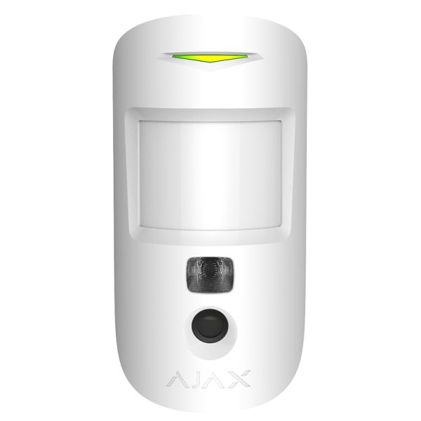 Бездротовий датчик руху Ajax MotionCam (PhOD) з підтримкою фотоверифікації тривог, функцій «Фото за запитом» і «Фото за сценарієм» White
