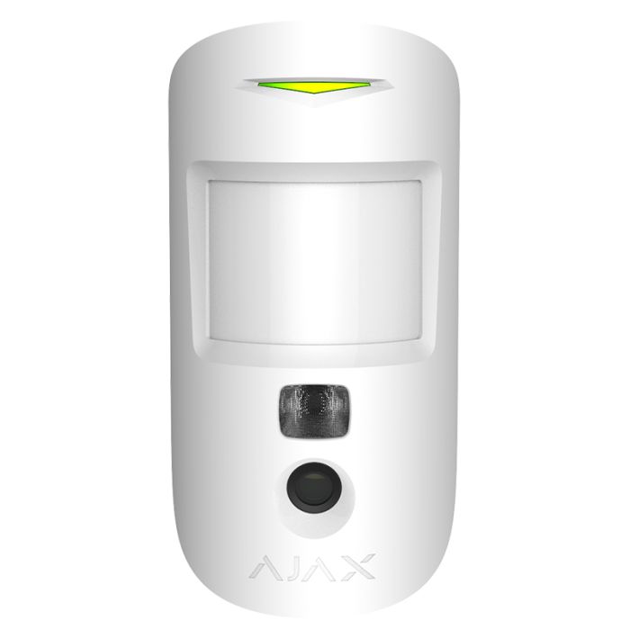 Бездротовий датчик руху Ajax MotionCam (PhOD) з підтримкою фотоверифікації тривог, функцій «Фото за запитом» і «Фото за сценарієм» White